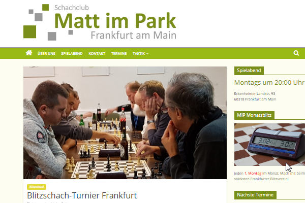 Screenshot Webseite Matt im Park